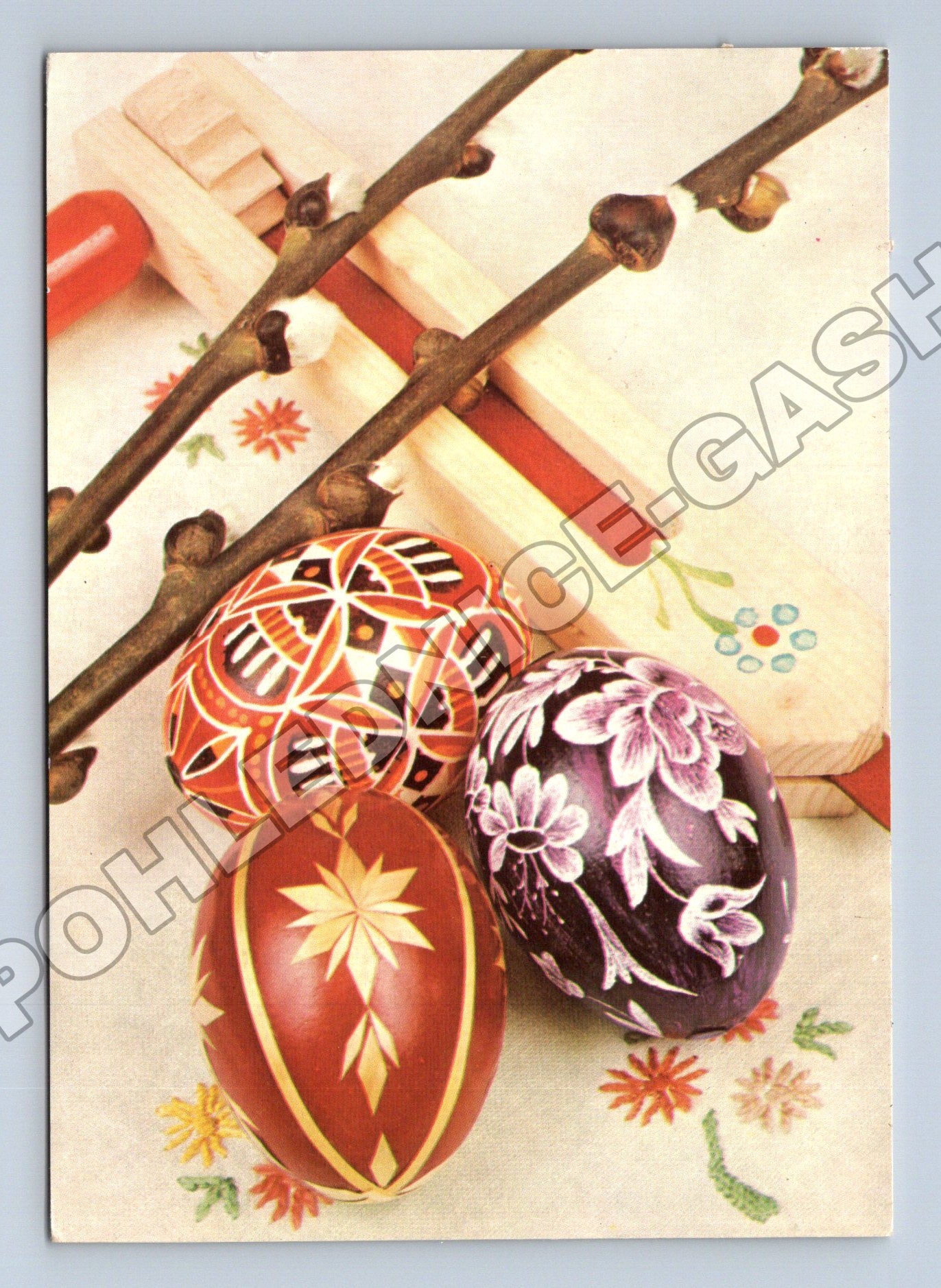 Pohlednice Velikonoční vajíčka a kočičky 1993 (M37344)