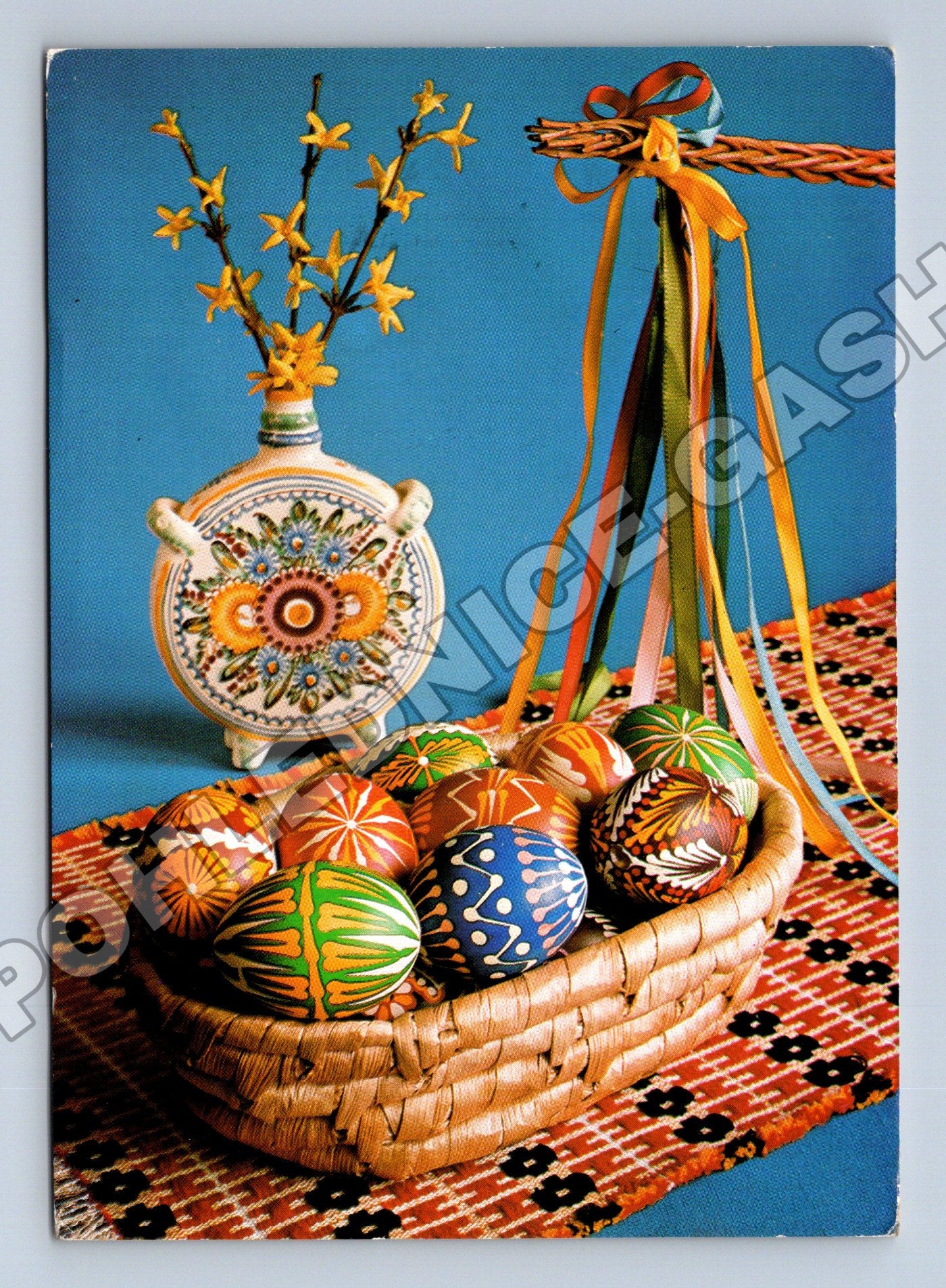 Pohlednice Velikonoční motiv, malovaná vajíčka 1969 (M37347)