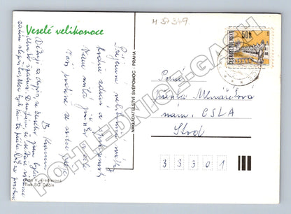 Pohlednice Velikonoční vajíčka a květiny (M37349)