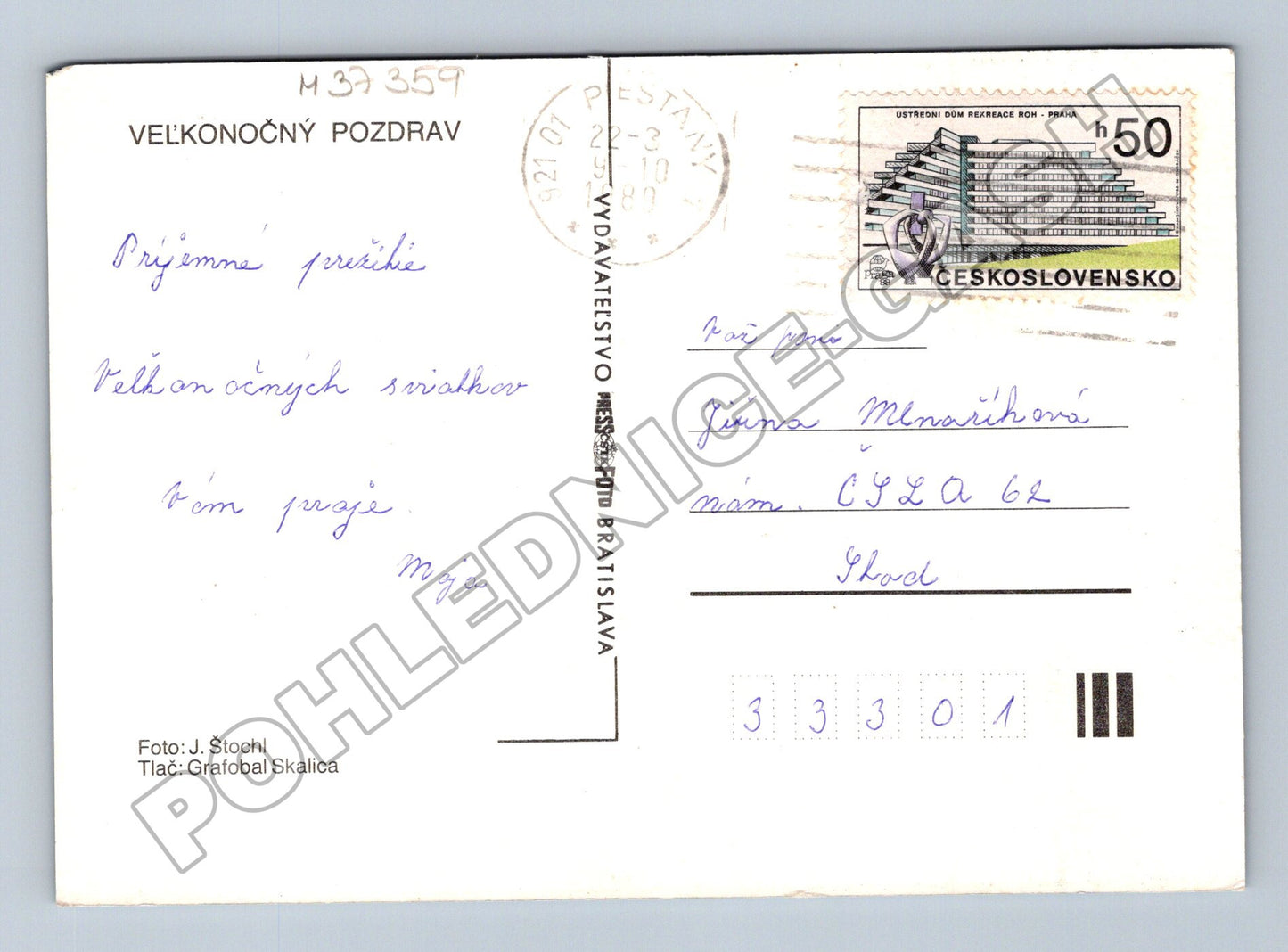 Pohlednice Slovensko Velikonoční vajíčka a kočičky 1980 (M37359)
