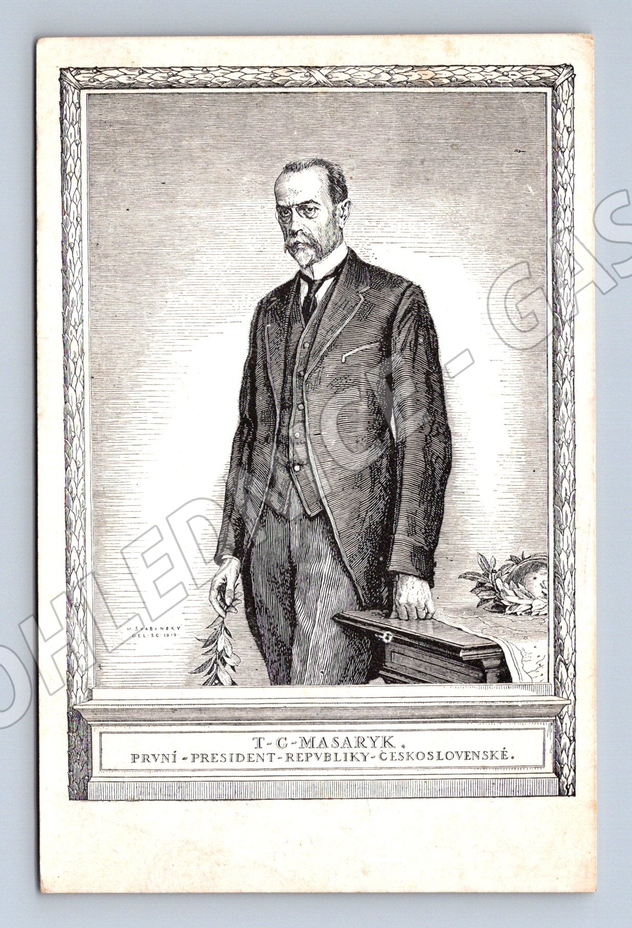 Pohlednice Masaryk portrét Švabinský (M3737)