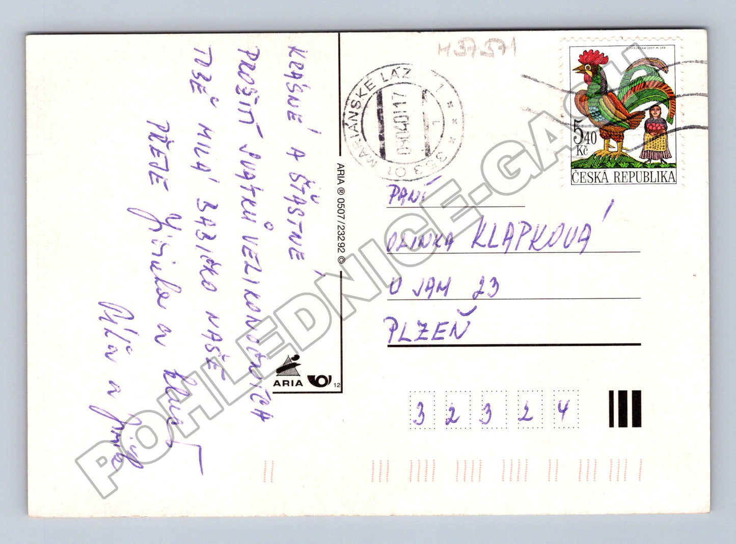 Pohlednice Velikonoce s vajíčky a květinami 2007 (M37371)