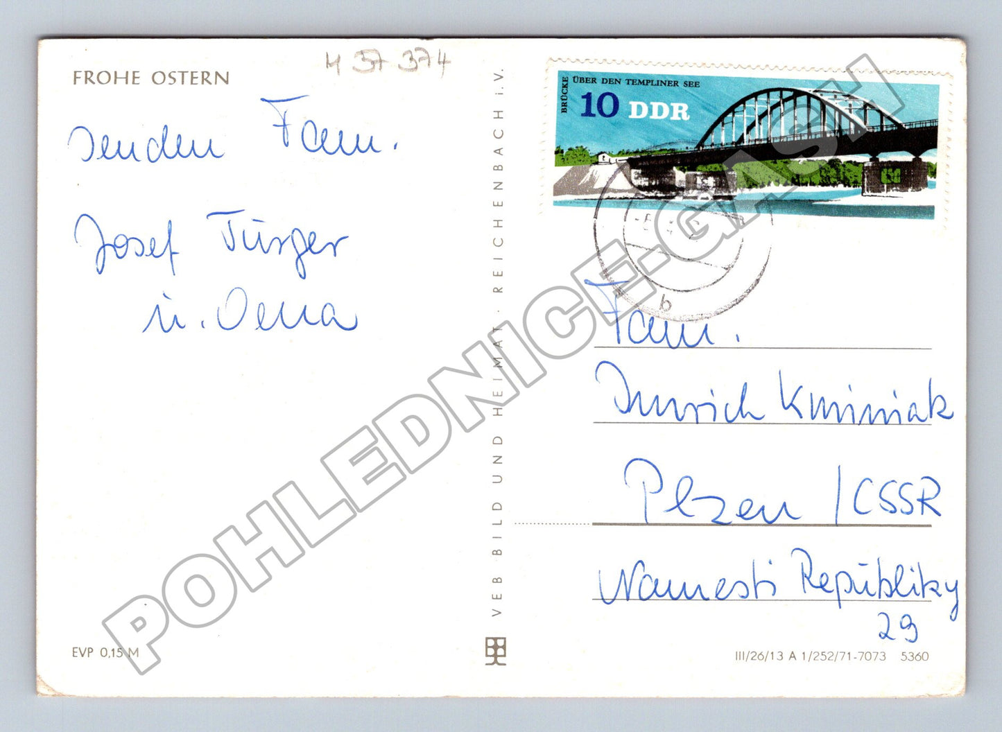 Pohlednice NDR velikonoční vejce 1971 (M37374)