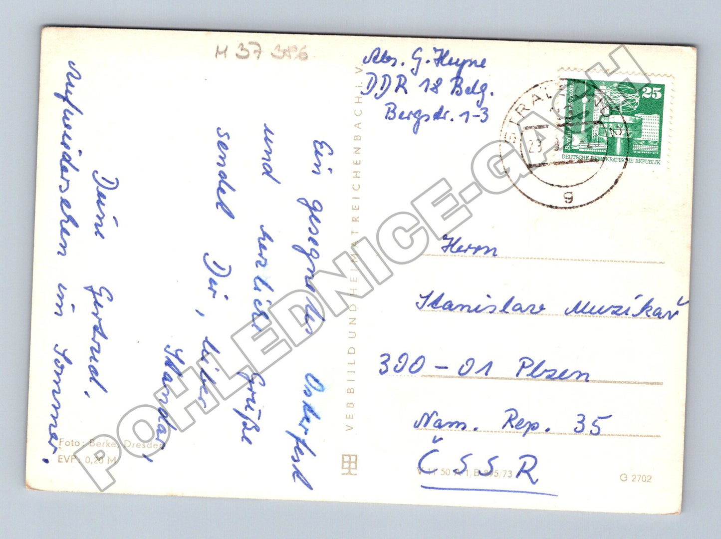 Pohlednice Německo Frohe Ostern břízy 1973 (M37386)