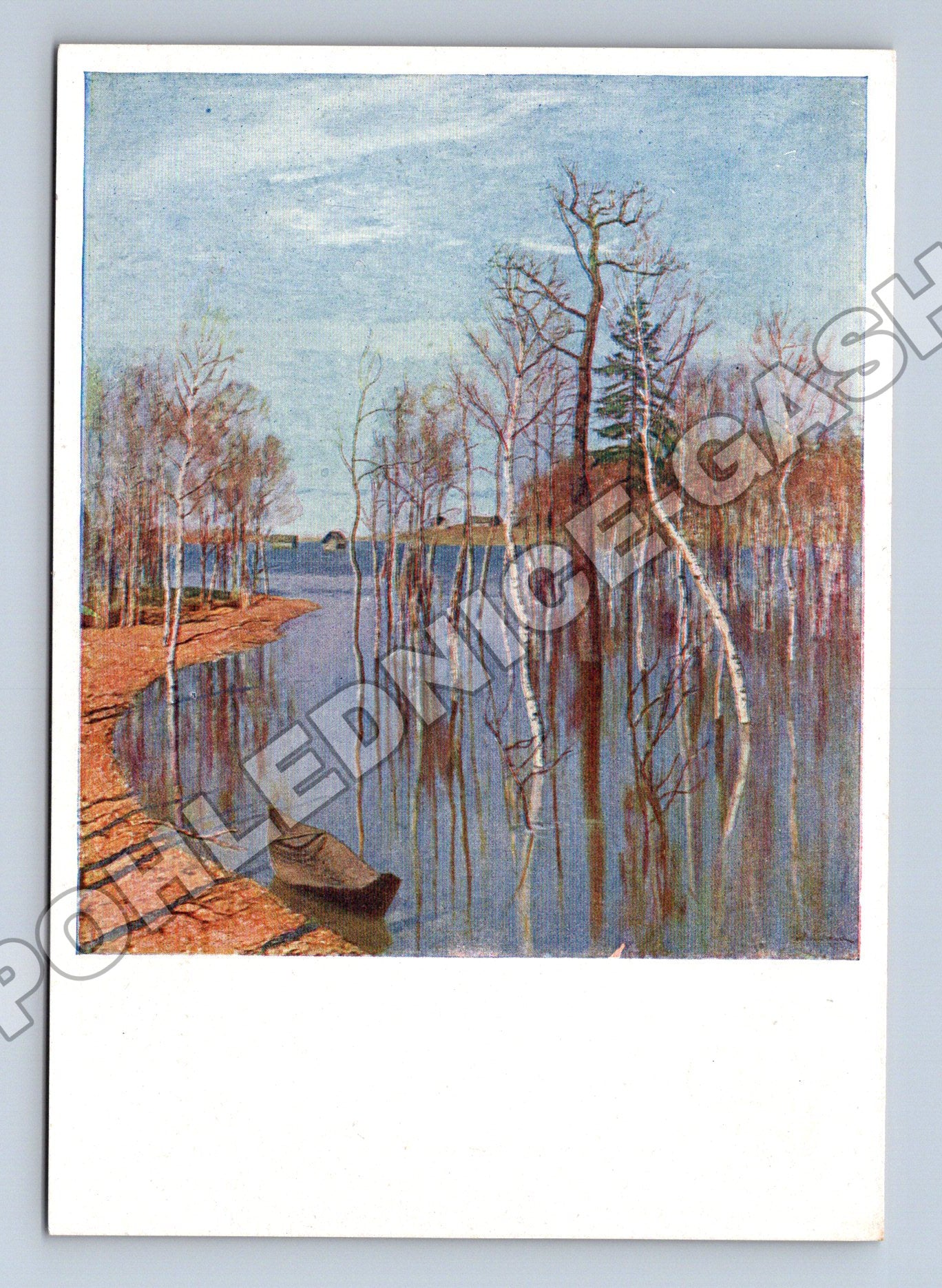 Pohlednice SSSR Levitan Jaro Velká voda 1934 (M37426)