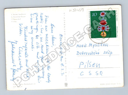 Pohlednice Německo Hiddensee maják pláž lodě 1974 (M37459)