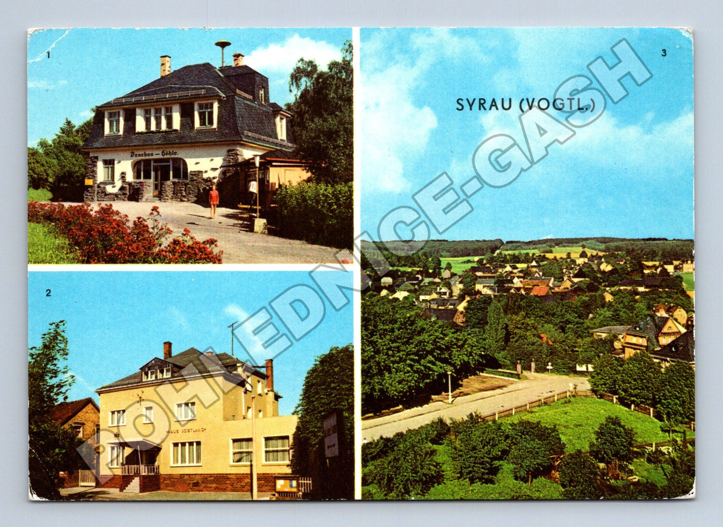 Pohlednice Německo Syrau Vogtland domy a panorama 1982 (M37483)
