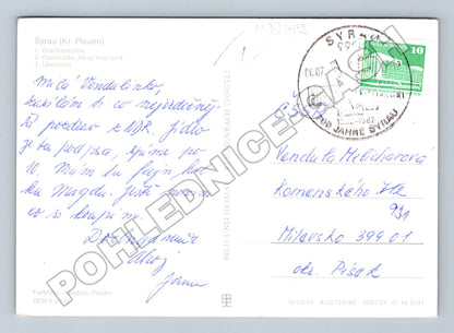 Pohlednice Německo Syrau Vogtland domy a panorama 1982 (M37483)