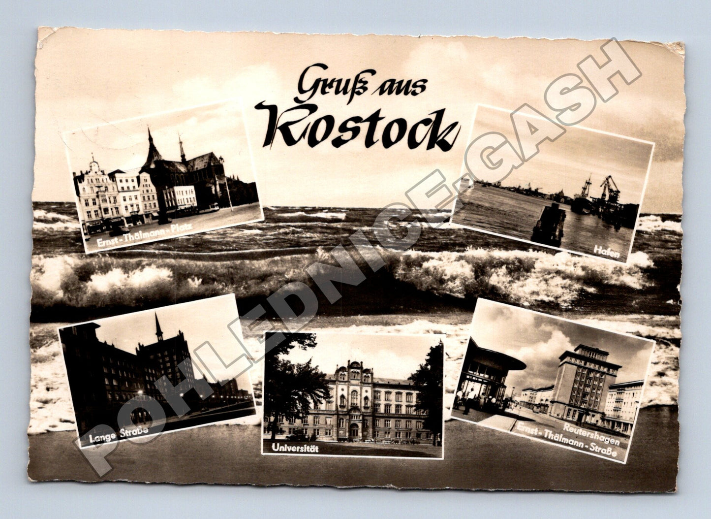 Pohlednice Německo Rostock koláž motivů 1963 (M37488)