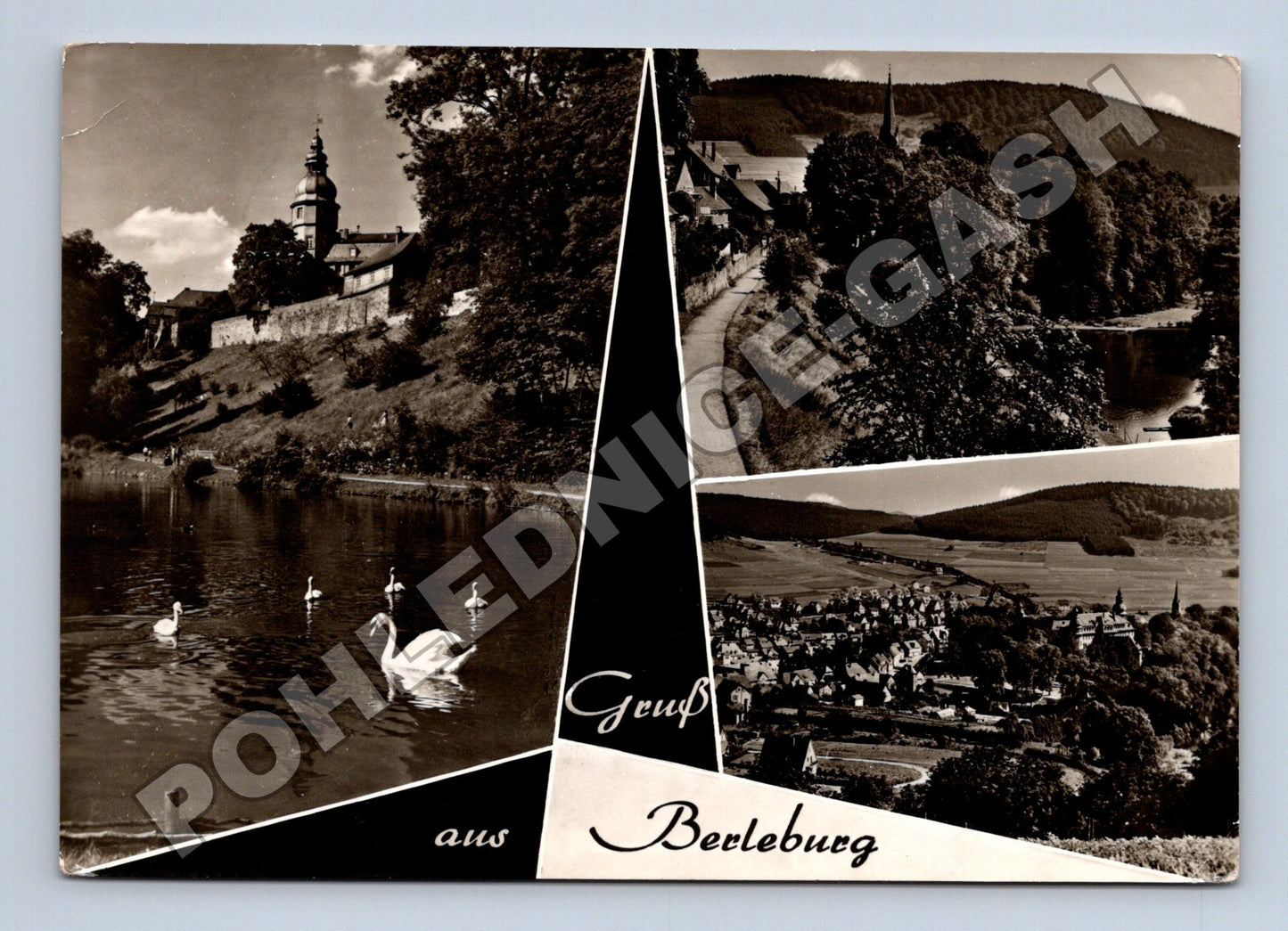 Pohlednice Německo Berleburg město s jezerem a zámkem (M37491)