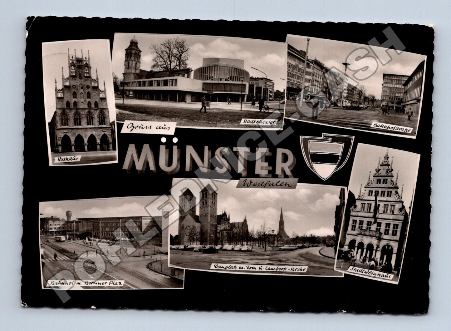 Pohlednice Německo Münster Westfalen koláž památek 1971 (M37495)