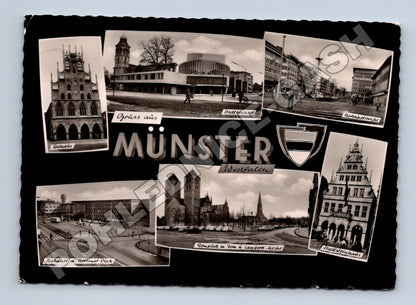 Pohlednice Německo Münster Westfalen koláž památek 1971 (M37495)