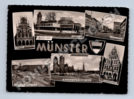 Pohlednice Německo Münster Westfalen koláž památek 1971 (M37495)
