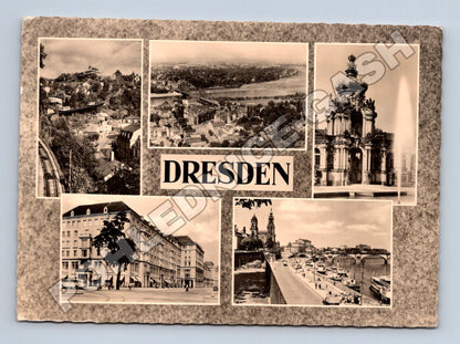 Pohlednice Německo Drážďany koláž města 1963 (M37497)