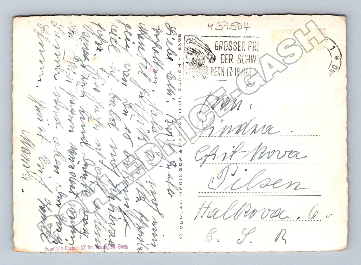 Pohlednice Švýcarsko Bern Bundesterrasse Alpy 1941 (M37504)