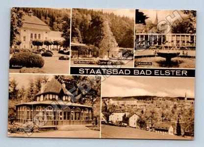Pohlednice Německo Bad Elster koláž města 1960s (M37510)