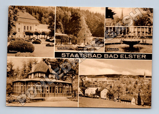 Pohlednice Německo Bad Elster koláž města 1960s (M37510)