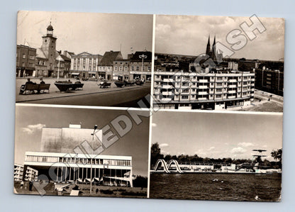 Pohlednice Polsko Rybnik náměstí divadlo bazén (M37511)