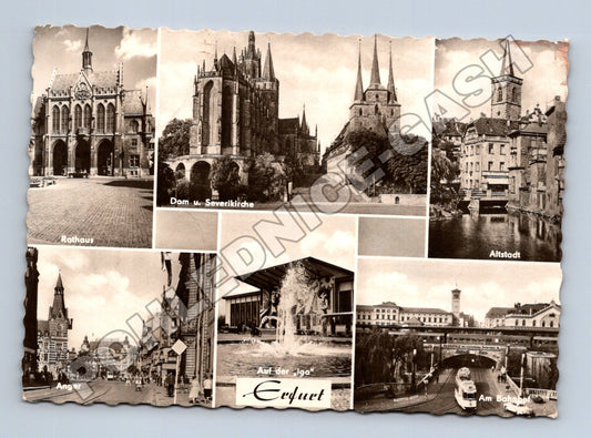 Pohlednice Německo Erfurt památky koláž 1968 (M37514)