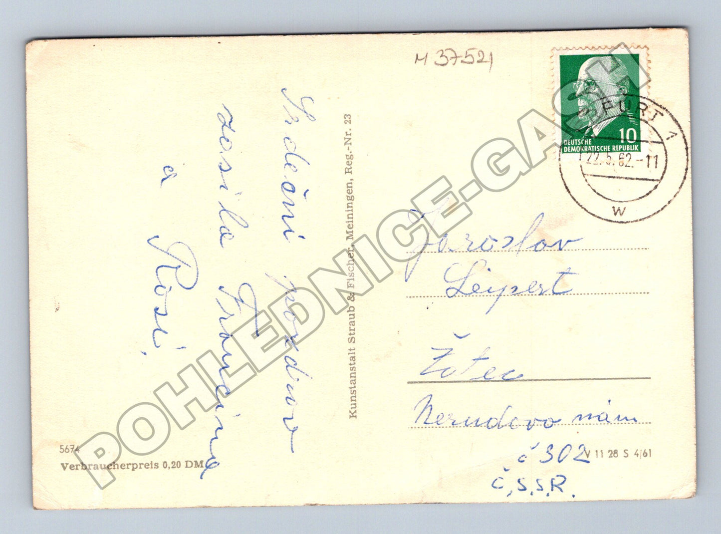 Pohlednice Německo Erfurt město 1952 (M37521)