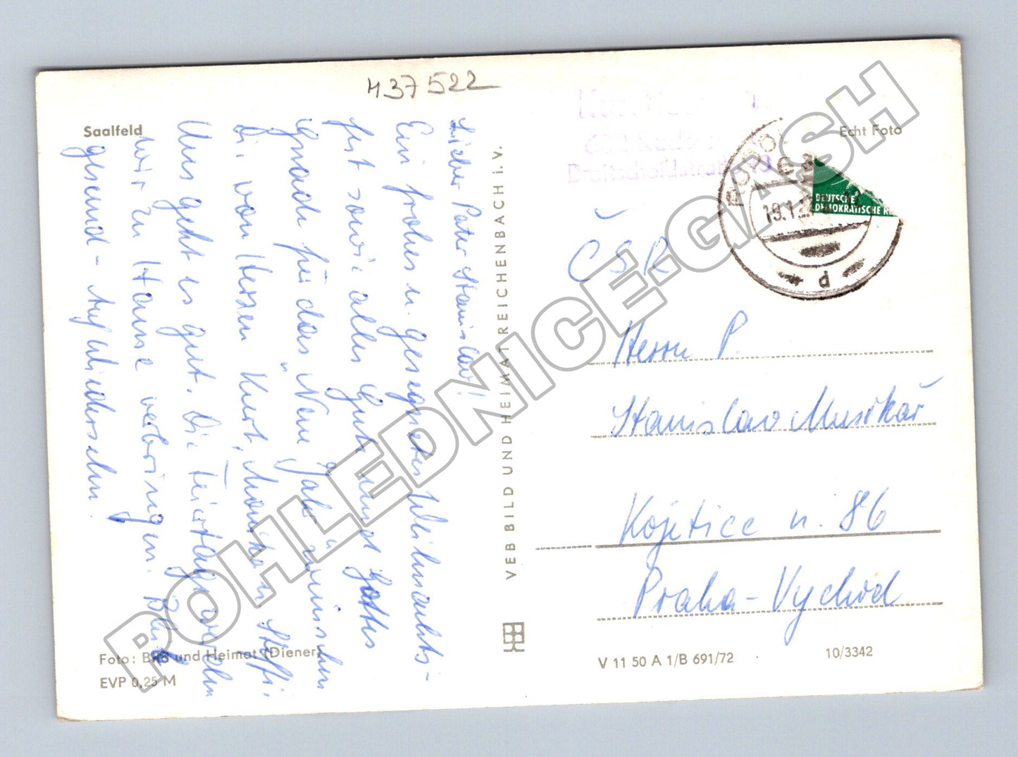 Pohlednice Německo Saalfeld zimní kostel 1963 (M37522)