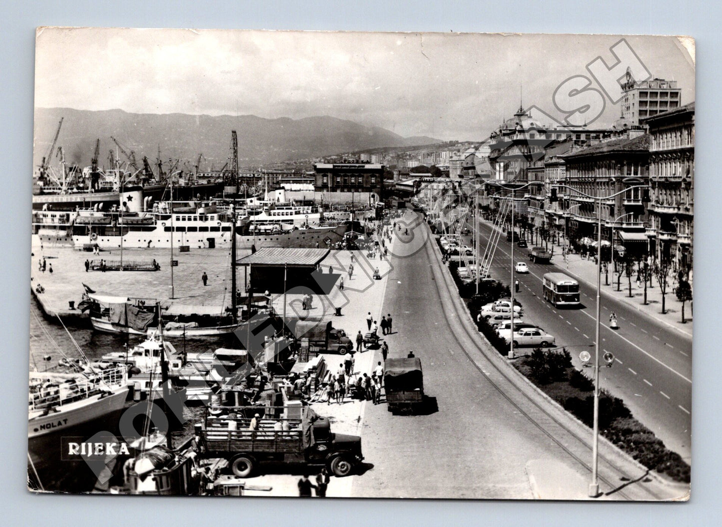 Pohlednice Chorvatsko Rijeka přístav 196X (M37526)