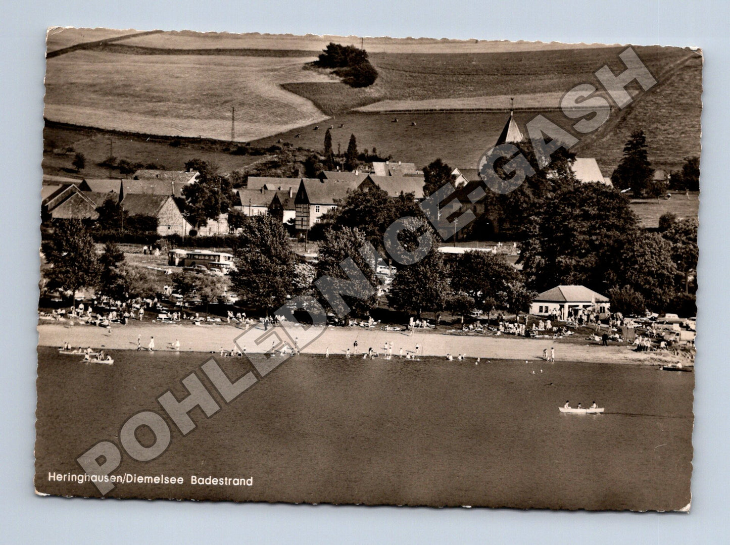Pohlednice Německo Heringhausen Diemelsee pláž 1950s (M37527)