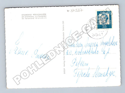 Pohlednice Německo Heringhausen Diemelsee pláž 1950s (M37527)