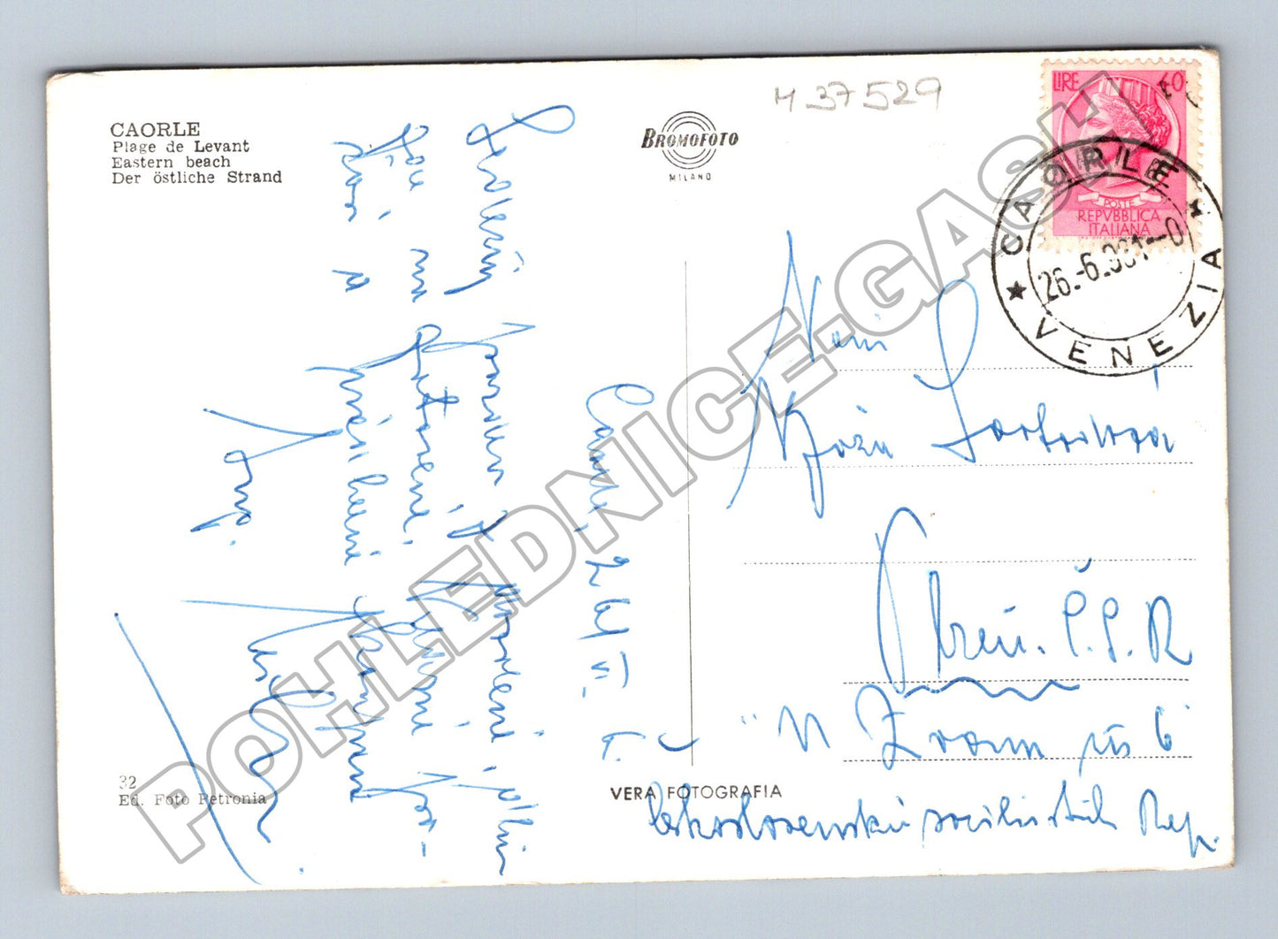 Pohlednice Itálie Caorle Spiaggia di Levante 1963 (M37529)