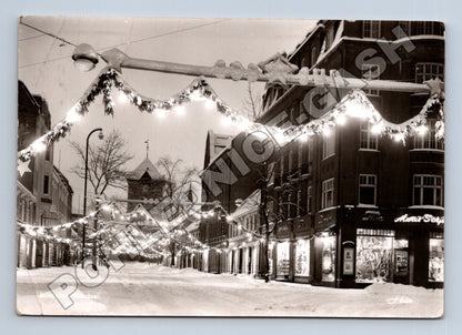 Pohlednice Norsko Julegaten Nordre Vánoční výzdoba 1955 (M37538)