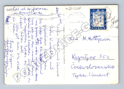Pohlednice Norsko Julegaten Nordre Vánoční výzdoba 1955 (M37538)