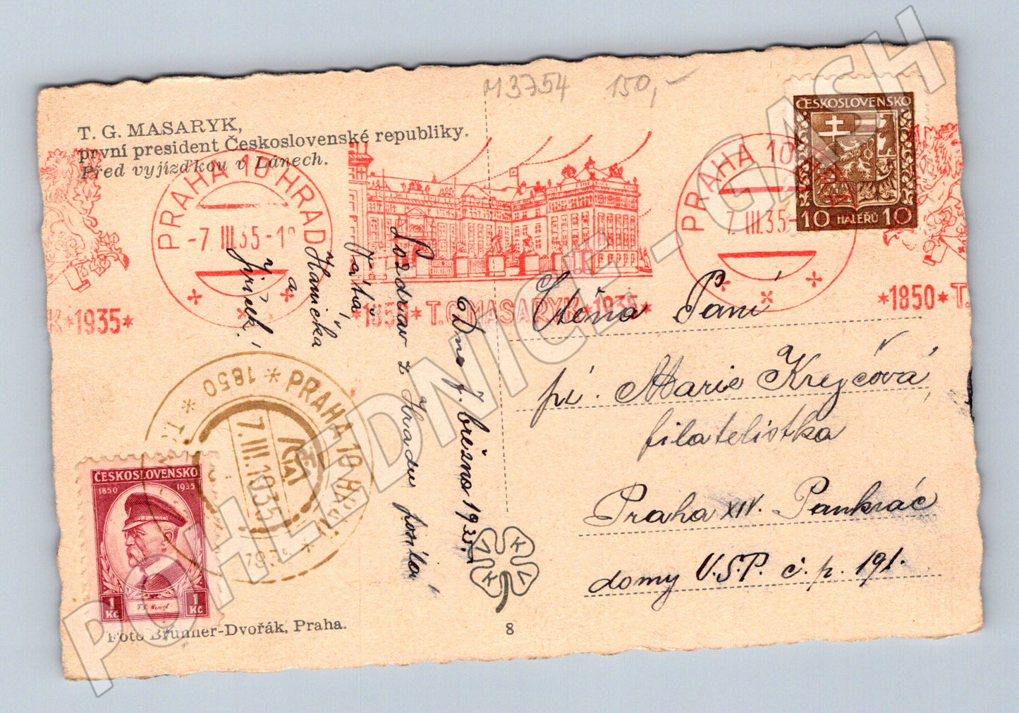 Pohlednice jezdec T G Masaryk Praha (M3754)