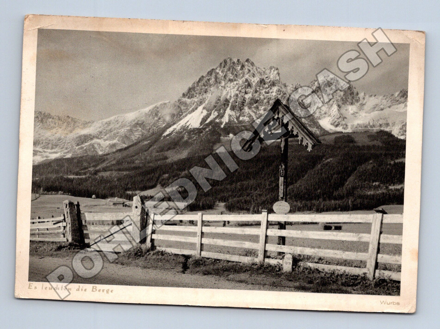 Pohlednice Rakousko horská krajina kříž 1946 (M37544)