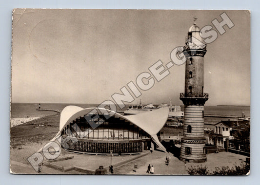 Pohlednice Německo Rostock Warnemünde Teepott a maják 1972 (M37546)