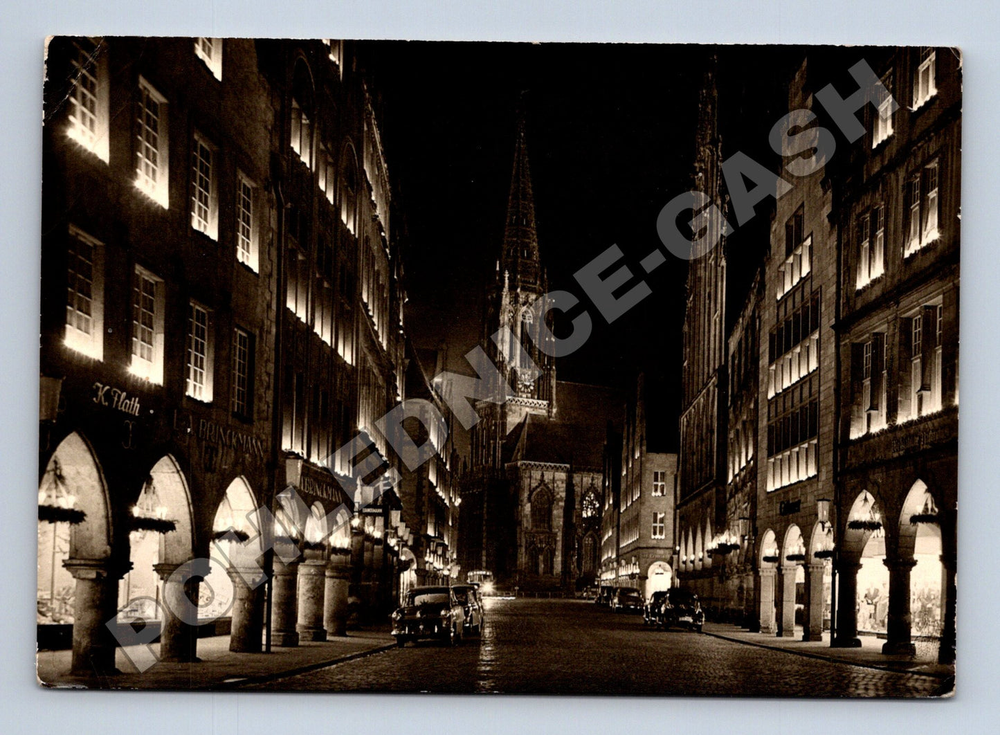 Pohlednice Německo Münster Prinzipalmarkt noc 1962 (M37547)