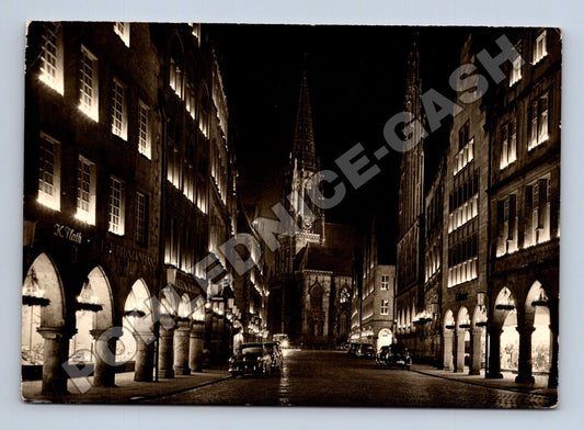 Pohlednice Německo Münster Prinzipalmarkt noc 1962 (M37547)