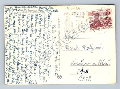 Pohlednice Německo Münster Prinzipalmarkt noc 1962 (M37547)