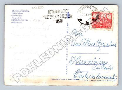 Pohlednice Polsko Gdańsk-Wrzeszcz panoráma 1954 (M37551)