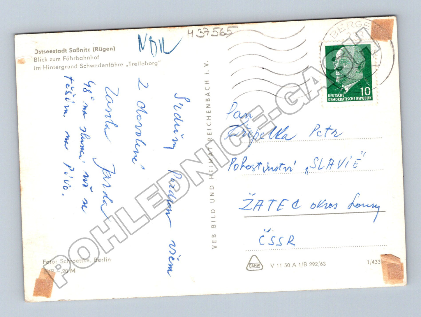 Německo Saßnitz Fährbahnhof trajekt Trelleborg 60. léta (M37565)