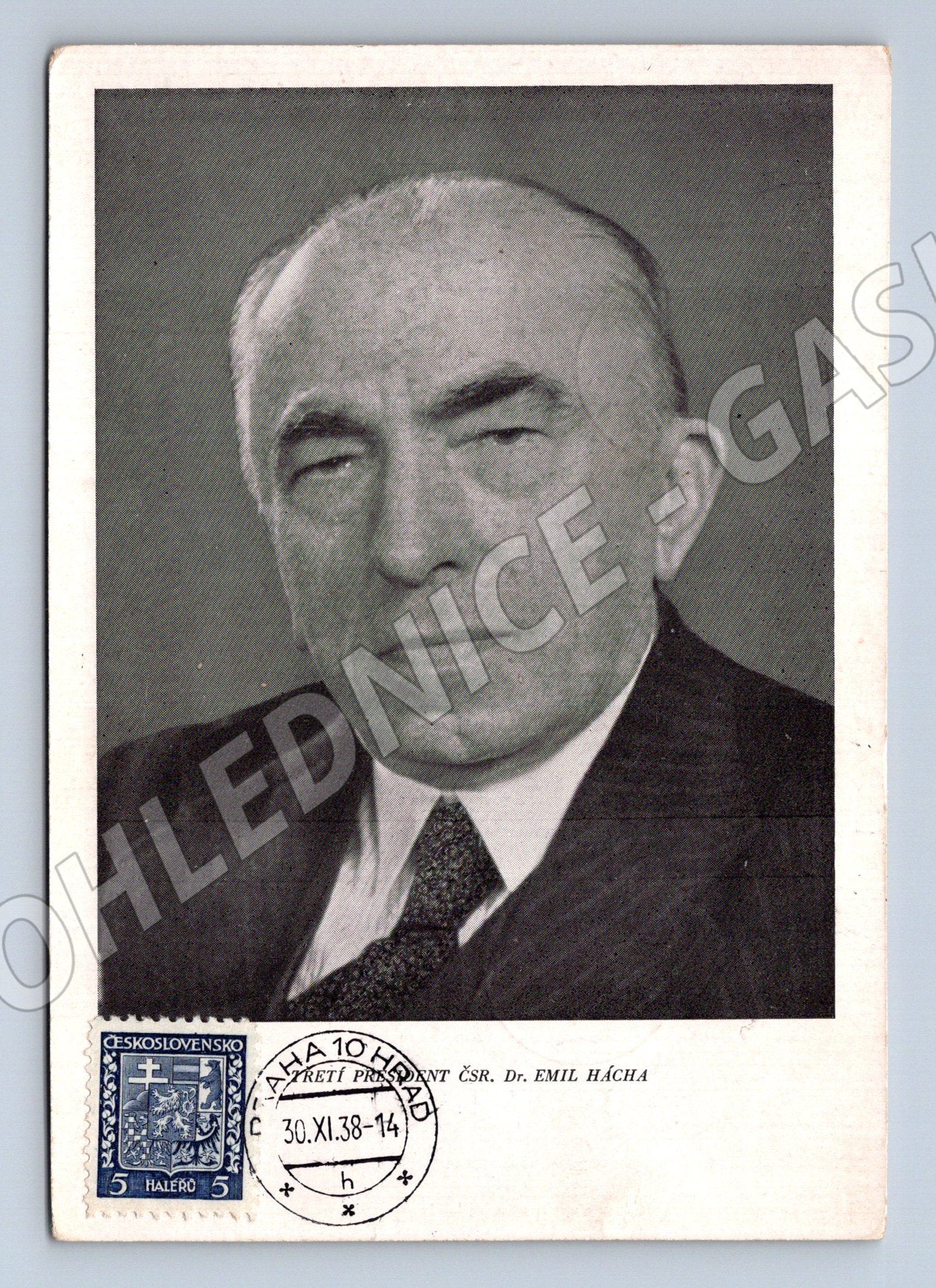 Pohlednice Emil Hácha prezident ČSR (M3757)