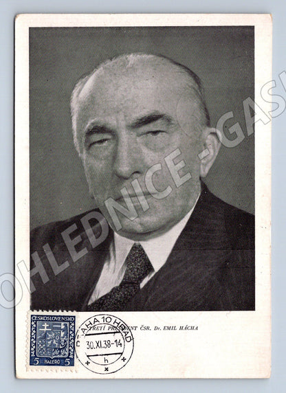 Pohlednice Emil Hácha prezident ČSR (M3757)
