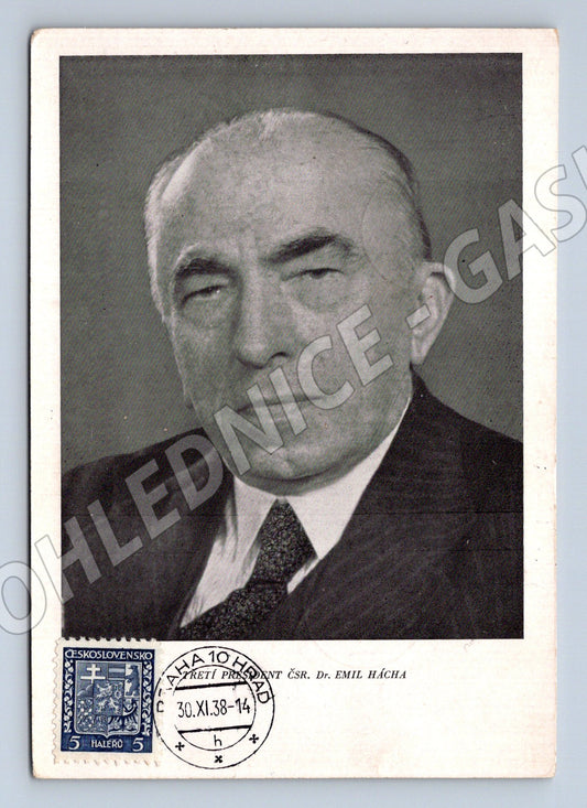 Pohlednice Emil Hácha prezident ČSR (M3757)