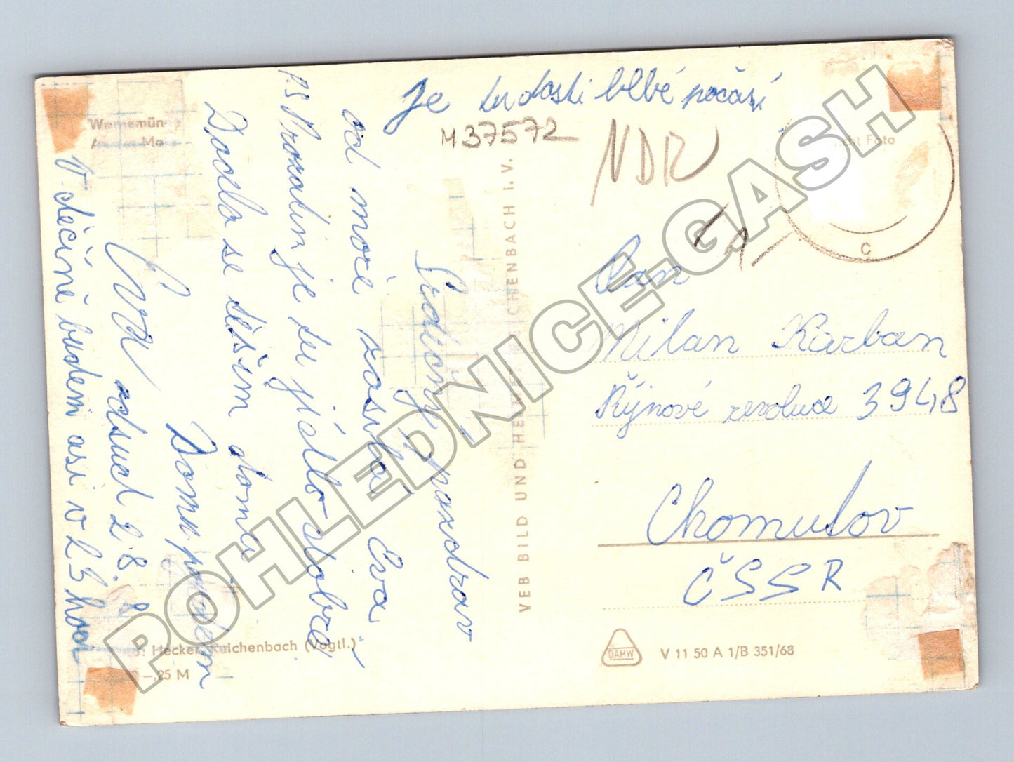 Pohlednice Německo Störmünde maják a molo 1968 (M37572)