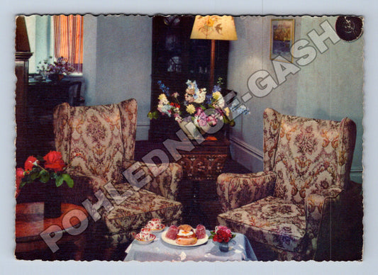 Pohlednice Švédsko interiér s květinami 1964 (M37588)