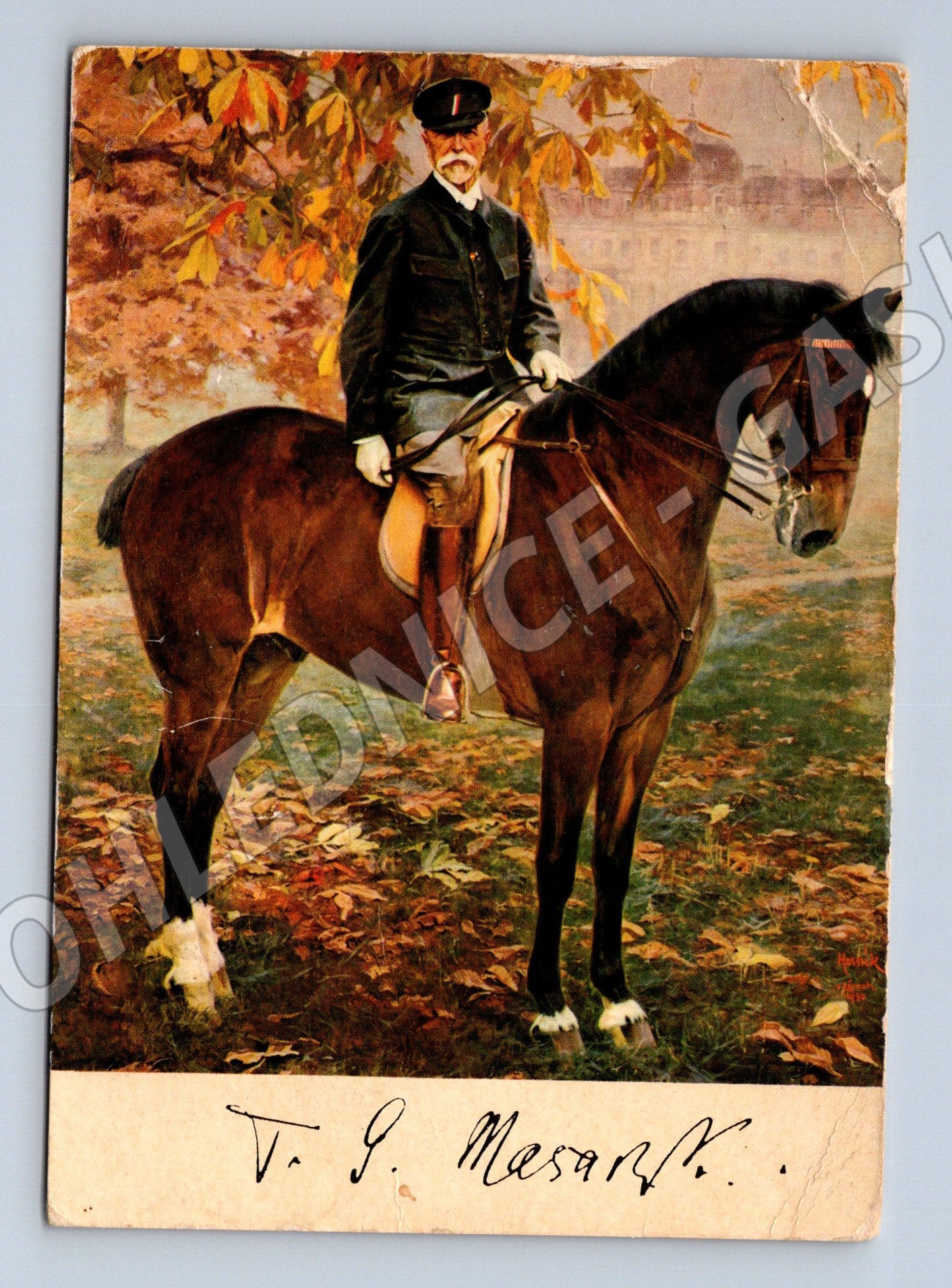 Pohlednice Masaryk na koni Hektor (M3759)