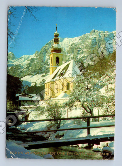 Pohlednice Německo zasněžená krajina s kostelem 1984 (M37606)