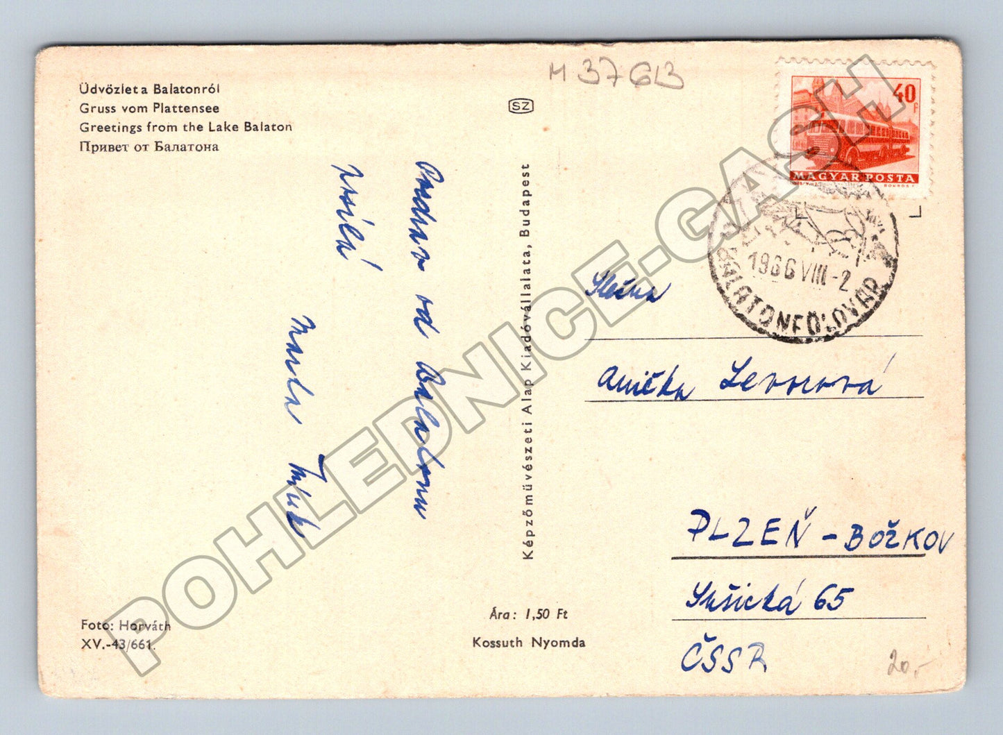 Pohlednice Maďarsko Balaton krajina 1966 (M37613)