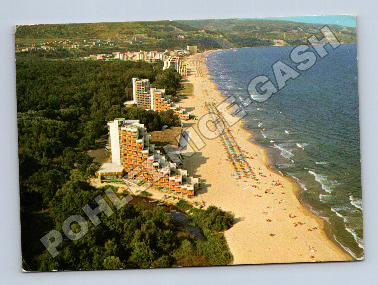 Pohlednice Bulharsko Albena pláž a hotely 1976 (M37628)