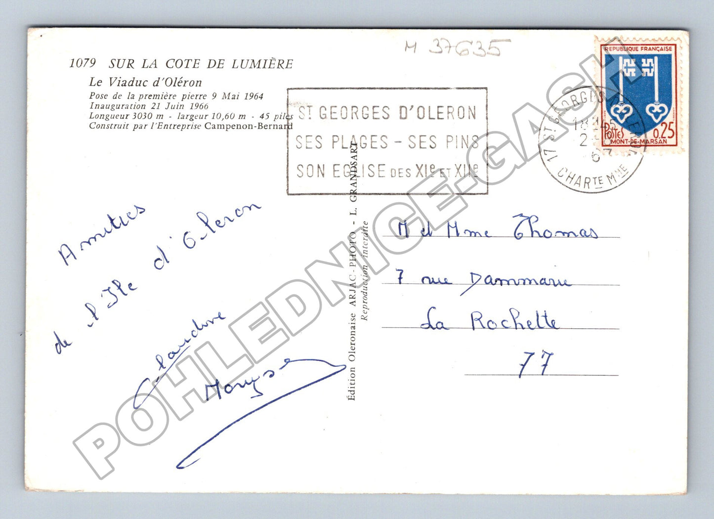 Pohlednice Francie Viaduc d'Oléron 1966 (M37635)