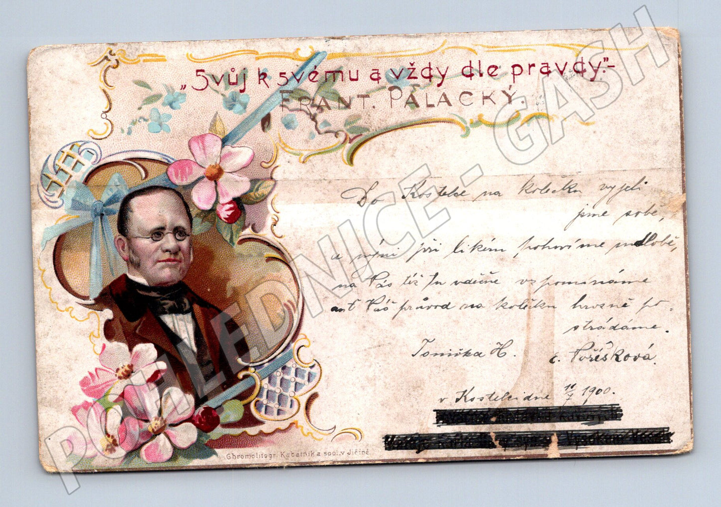 Pohlednice František Palacký dekor (M3764)